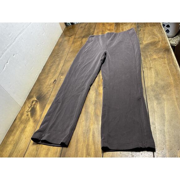 Lululemon Ribbed Softstreme Zip-Leg High-Rise Cropped Pant 25" Size 8 Expresso - Picture 1 of 12